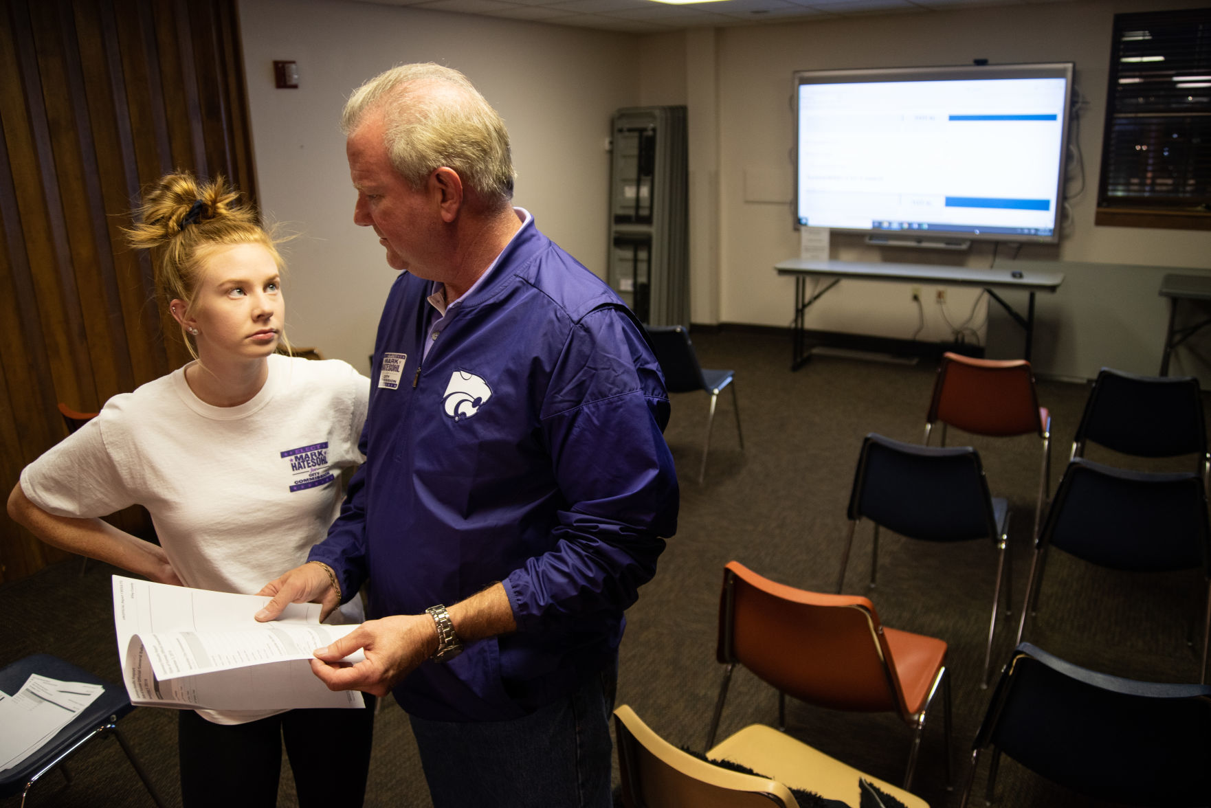Mark Hatesohl and Georgia Hatesohl look at the current poll results
